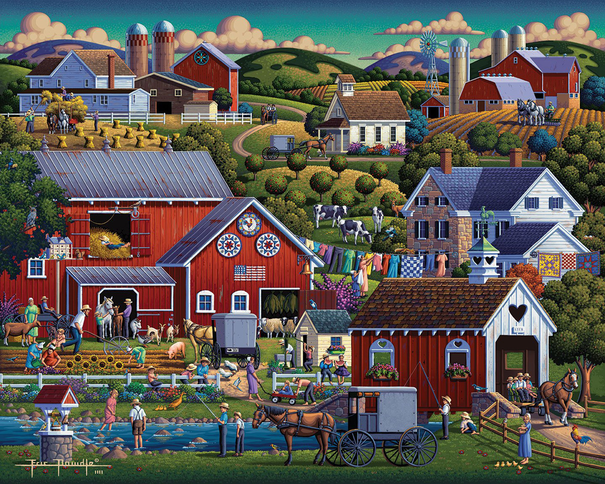 Boston National Historic Park Folk Art Jigsaw Puzzle By Dowdle Folk Art