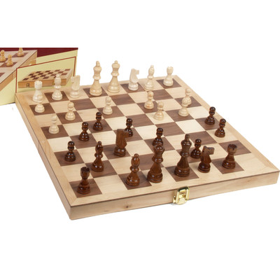 Deluxe Staunton Wood Chess and Checkers Set