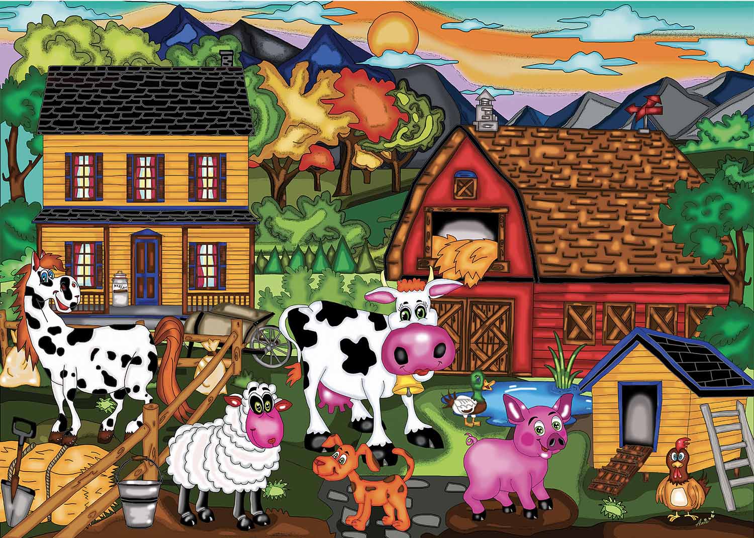 Happy Farm Farm Jigsaw Puzzle