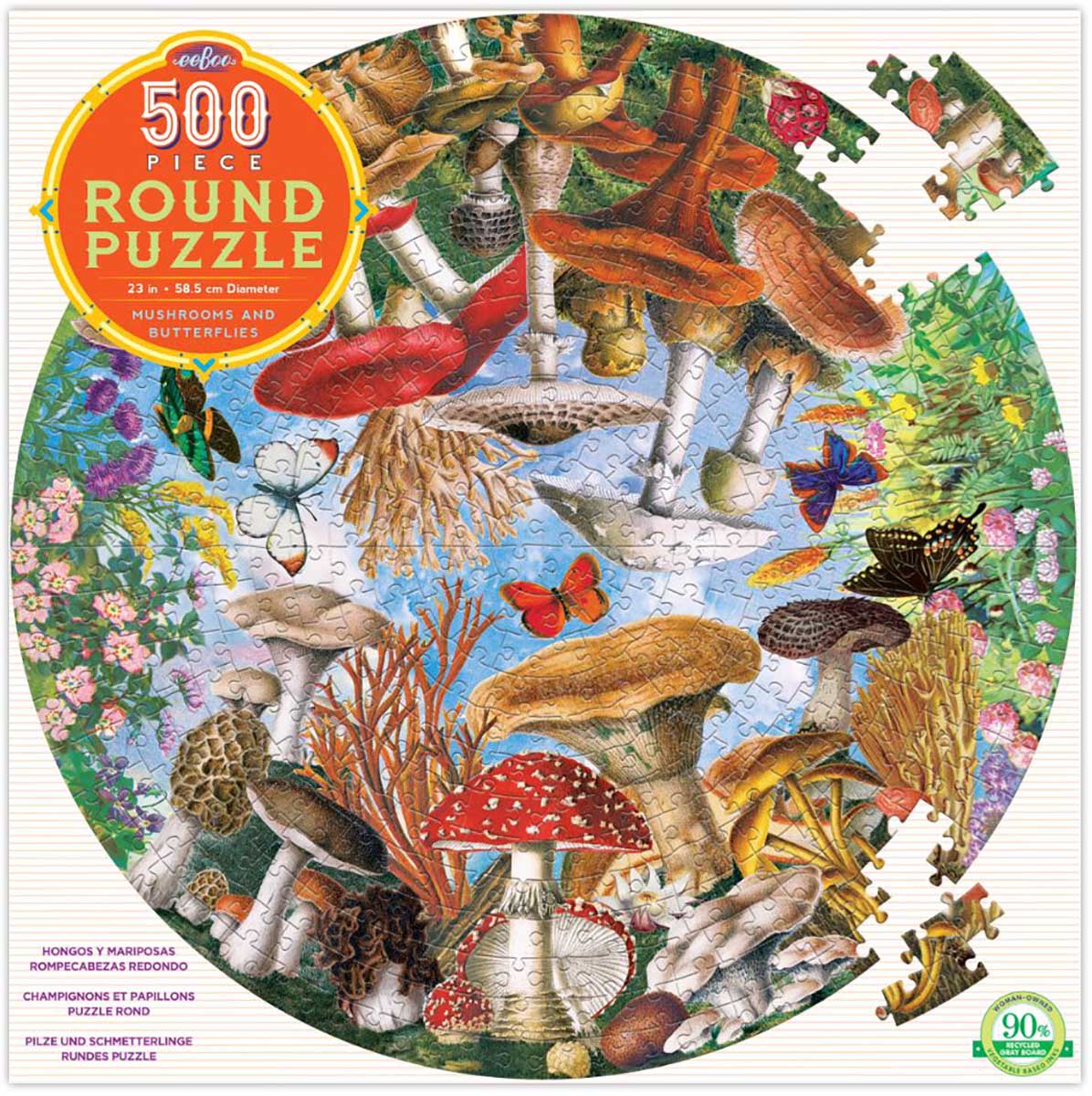 Mushrooms and Butterflies - Scratch and Dent Butterflies and Insects Jigsaw Puzzle