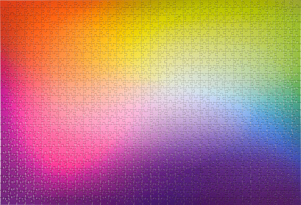 Rainbow Gradient Jigsaw Puzzle Pattern & Geometric Jigsaw Puzzle
