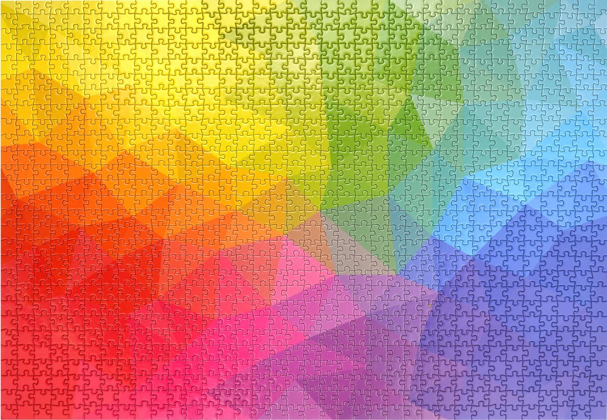 Tessellated Triangles Color Jigsaw Puzzle Pattern & Geometric Jigsaw Puzzle