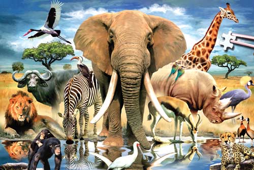 World's Smallest Jigsaw Puzzle -African Oasis Mini Puzzle Animals Jigsaw Puzzle
