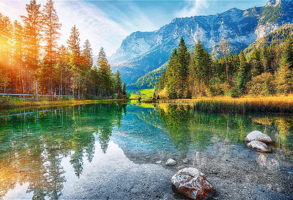 At the Foot of Alps, Hintersee Lake, Germany Mountain Jigsaw Puzzle