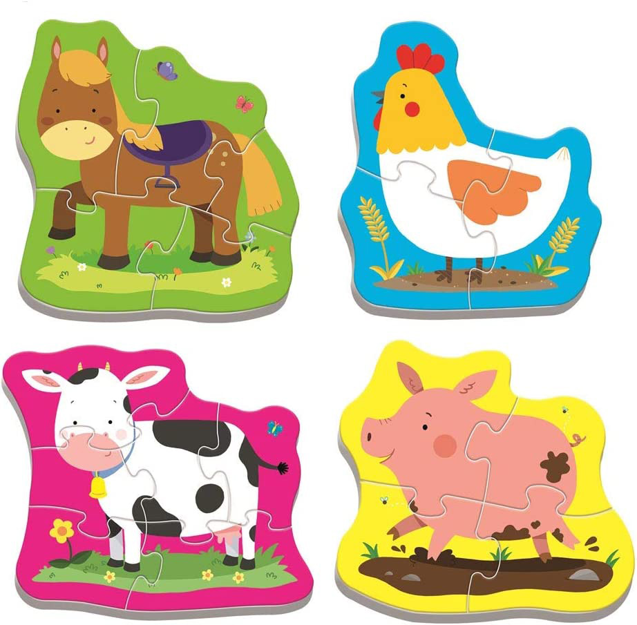 Animals on the Farm 4 in 1 Puzzle, 18 Pieces, Trefl | Puzzle Warehouse