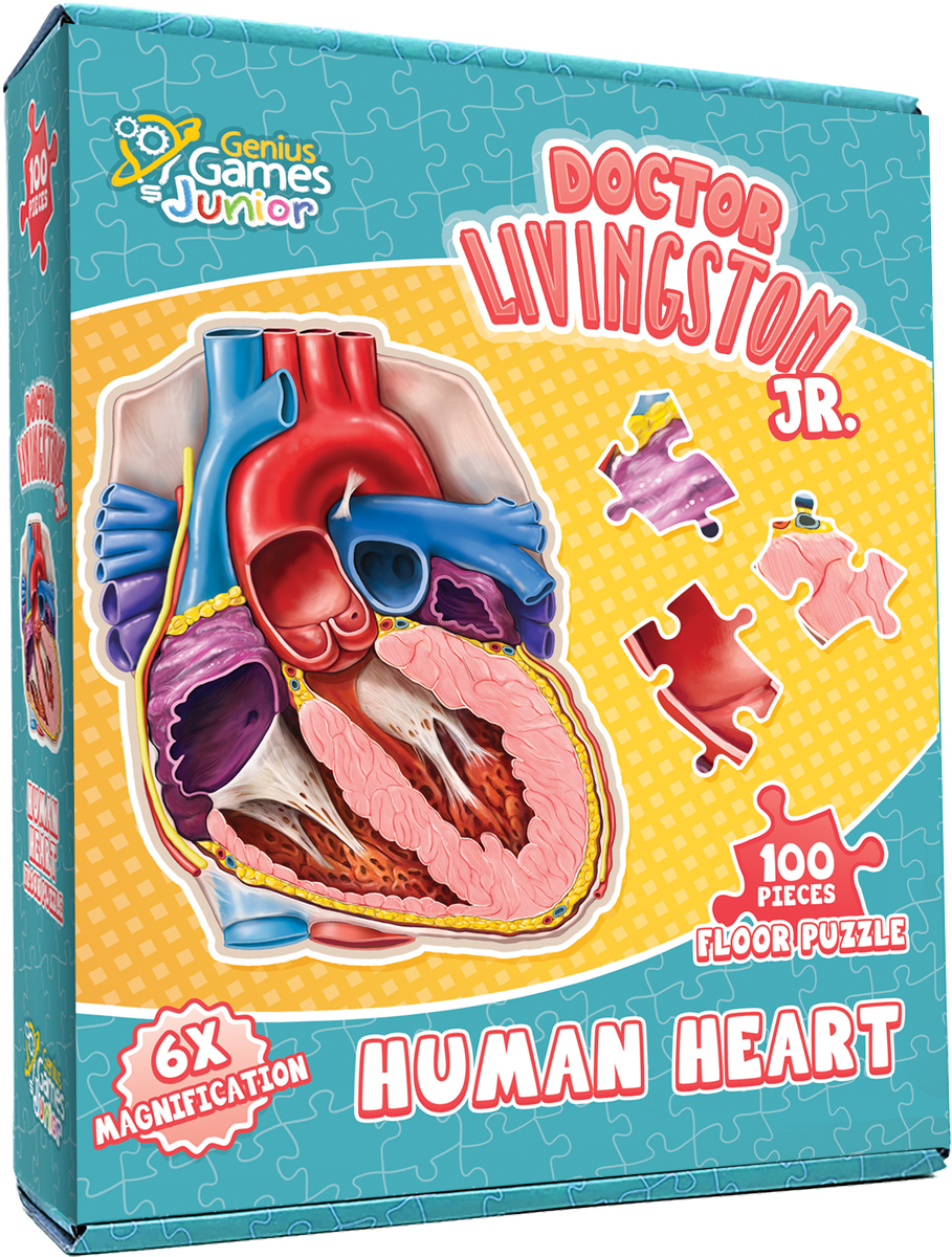 Dr. Livingston Jr. Human Heart Floor Puzzle Science Shaped Puzzle