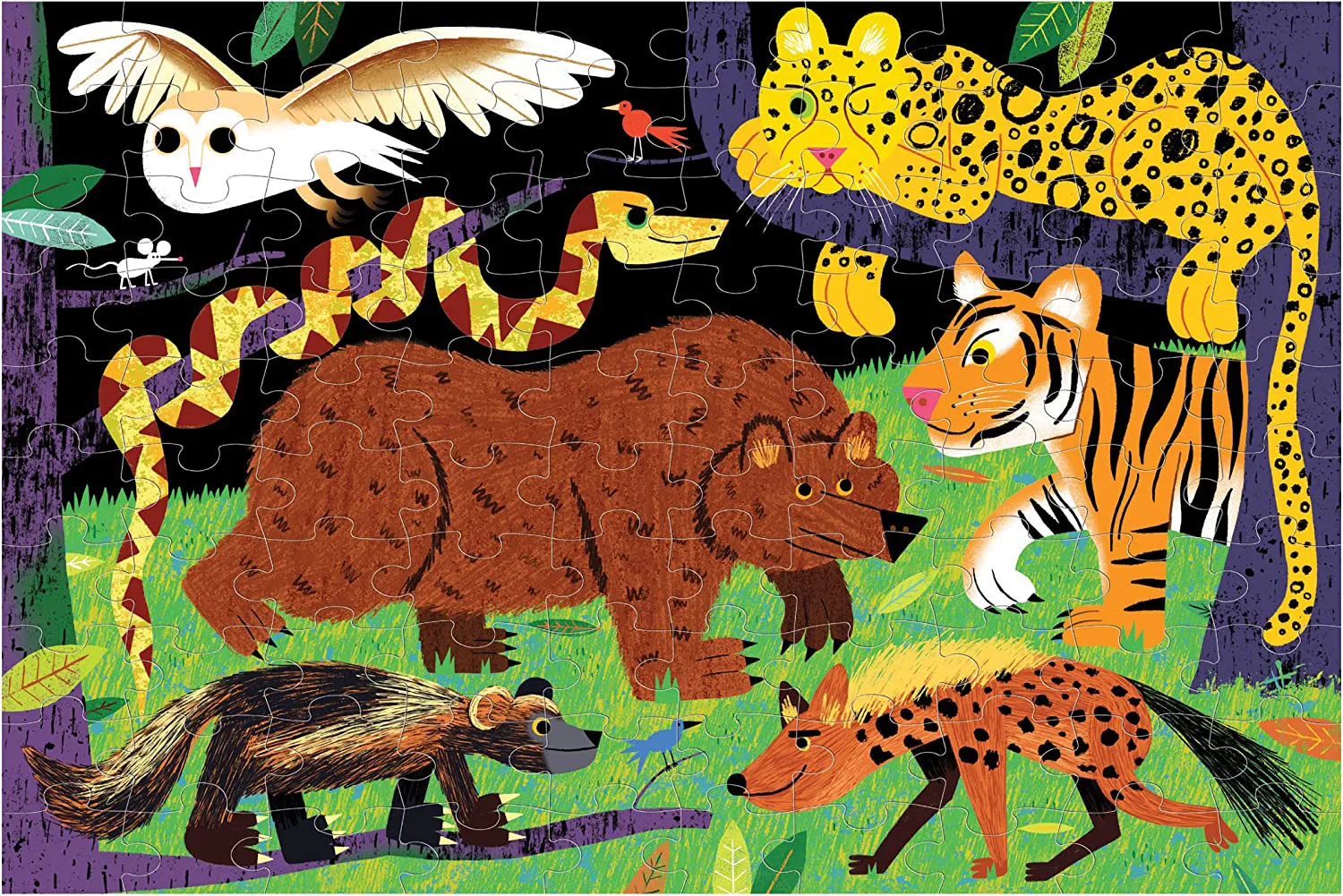 Land Predators Glow in the Dark Puzzle - Scratch and Dent Forest Animal