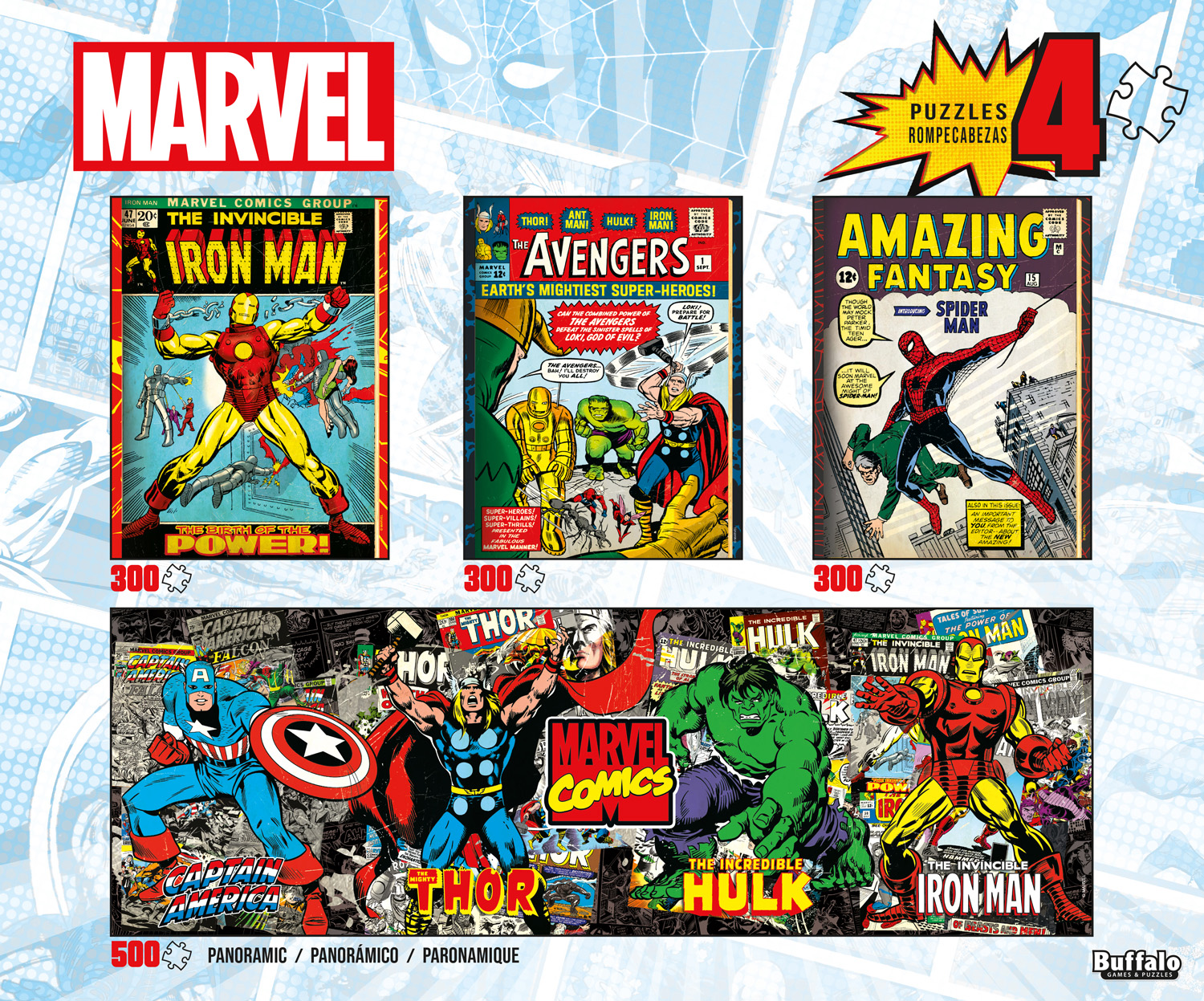 Marvel Comics Multipack, Pieces Vary, Buffalo Games | Puzzle Warehouse