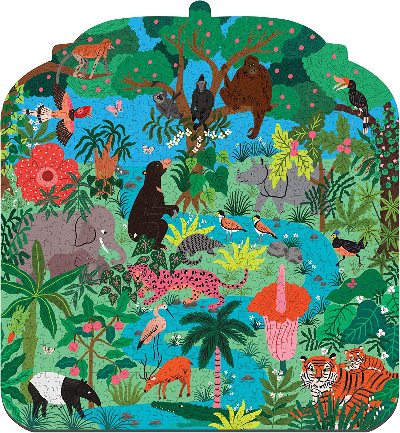 Rainforest Terrarium Shaped Puzzle Forest Animal Shaped Puzzle