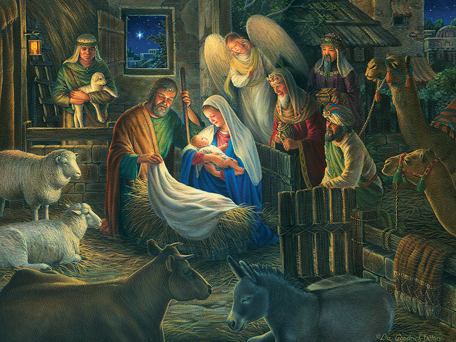 Away in a Manger - Scratch and Dent Animals Jigsaw Puzzle