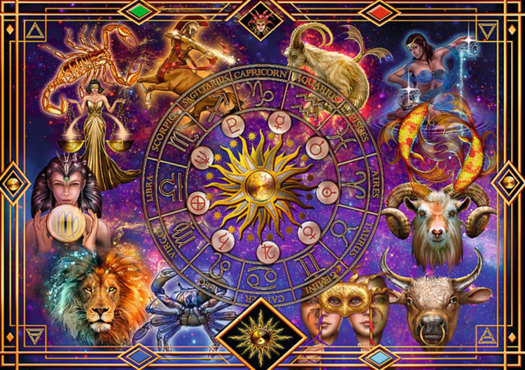Zodiac Signs Spiral Puzzle Fantasy Jigsaw Puzzle