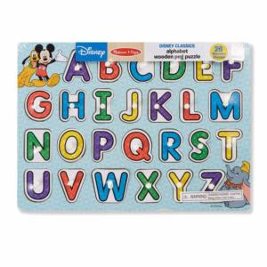 Disney Classics Wooden Alphabet Peg Puzzle - 26 Pieces Alphabet & Numbers Chunky / Peg Puzzle By Melissa and Doug