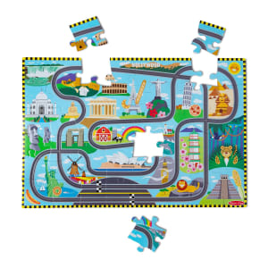 Race Track Floor Puzzle & Play Set Car By Melissa and Doug