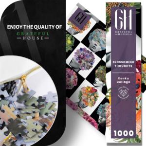 Blossoming Thoughts by Conka Collage Collage Jigsaw Puzzle By Grateful House