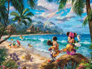 Mickey and Minnie in Hawaii dupe Mickey & Friends Large Piece By Ceaco