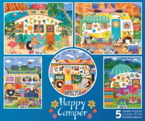 Happy Camper - 5 In 1 Camping Jigsaw Puzzle By Ceaco