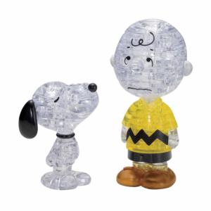 Snoopy & Charlie Brown Deluxe 3D Crystal Puzzle Pop Culture Cartoon Crystal Puzzle By Bepuzzled
