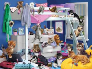 Messy Bedroom Kittens Around the House Lenticular Puzzle By Prime 3d Ltd