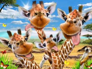 Giraffe Selfie Puzzle + Plush