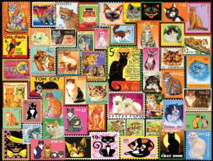 Cats on Stamps Collage Jigsaw Puzzle By Buffalo Games