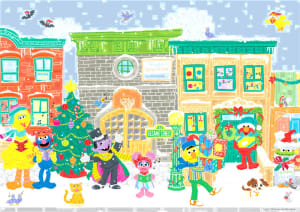 Sesame Street - Carolers on Sesame Street Children's Cartoon By Buffalo Games