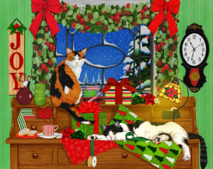 Christmas Cats Around the House By Springbok