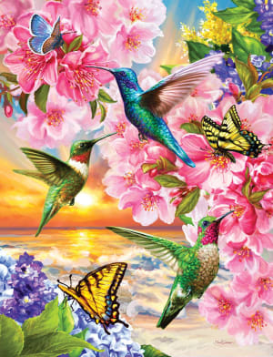 Hummingbirds Flower & Garden By Springbok