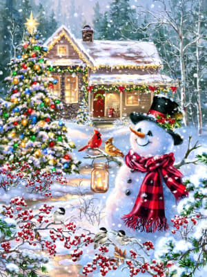 Cottage in the Snow Christmas By Springbok