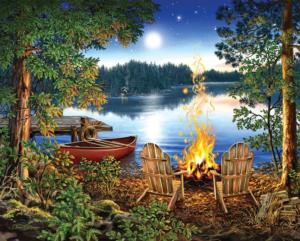 Lakeside Canoe - Wood Puzzle Lakes & Rivers Jigsaw Puzzle By Springbok