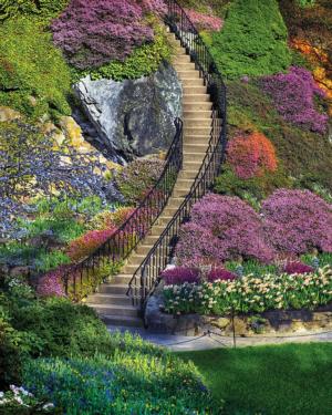 Garden Stairway Flower & Garden Large Piece By Springbok