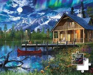 Moon Cabin Retreat Wooden Puzzle - Compact Box Cabin & Cottage By Springbok