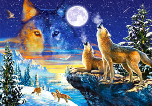 Howling Wolves Winter By Castorland
