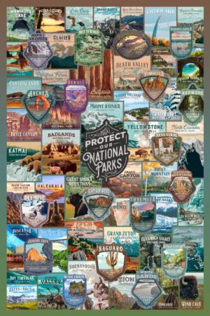 Protect our National Parks Collection, Collage National Parks Jigsaw Puzzle By Lantern Press