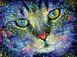 Stained Glass Cat - Max Contemporary & Modern Art By GoodWay Puzzles
