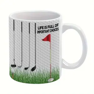 Golf-Themed Ceramic Mug - Double-Sided Coffee Cup - 11oz By Gift Solutions