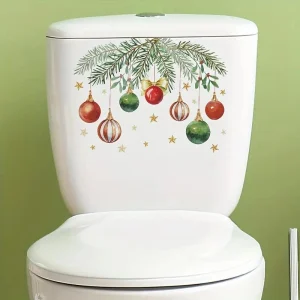 Christmas Leaf Light Ball Toilet Sticker, Detachable By Gift Solutions