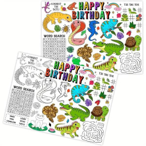 Reptile-Themed Coloring Placemats for Youngsters - 12 Sheets By Gift Solutions