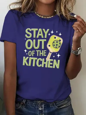 Pickleball Paddle T-Shirt - Stay Out of the Kitchen - BLUE By Gift Solutions