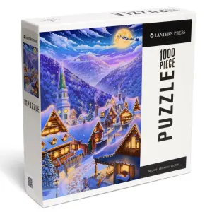 Sleepy Winter Village Christmas By Lantern Press
