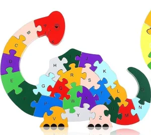 Alphabet Jigsaw Puzzle Building Blocks Dinosaur Alphabet & Numbers By Gift Solutions