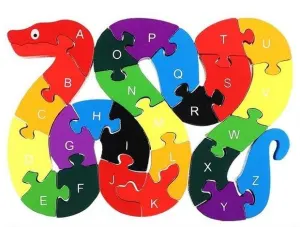 Alphabet Jigsaw Puzzle Building Blocks Snake Alphabet & Numbers By Gift Solutions