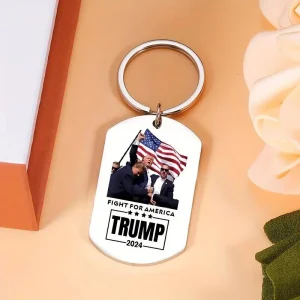 FIGHT FOR AMERICA TRUMP 2024 Keychain By Gift Solutions