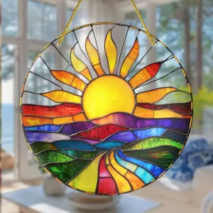 Sunburst Stained Glass Suncatcher By Gift Solutions