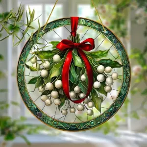 Mistletoe Suncatcher - 9''x9'' By Gift Solutions