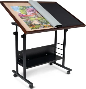 1500 Piece Tilting Puzzle Table with Cover Mat, Puzzle Board with 5 Tilt Angle & Height Adjustment By Puzzle Warehouse