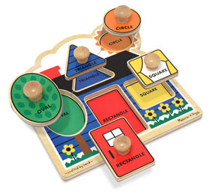 First Shapes Jumbo Knob Cabin & Cottage Chunky / Peg Puzzle By Melissa and Doug
