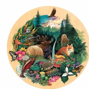 Nature's Beauty Forest Animal Round Jigsaw Puzzle By Ceaco
