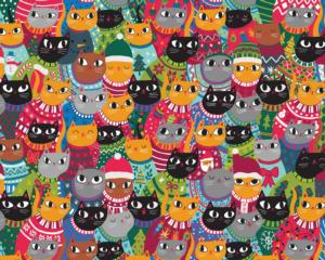 Sweater Cats Collage Large Piece By Ceaco