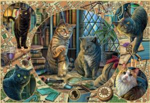 Purrlock Holmes Mystery Books & Reading Jigsaw Puzzle By Ceaco
