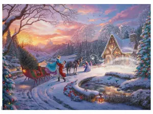 Cinderella Bringing Home the Tree Thomas Kinkade Holiday Disney Princess By Ceaco